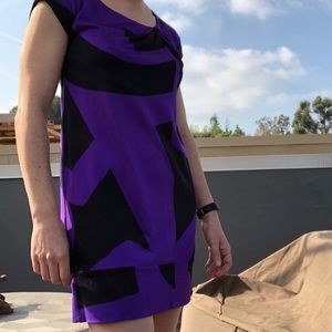 Diane Von Furstenberg purple & black T-shirt dress